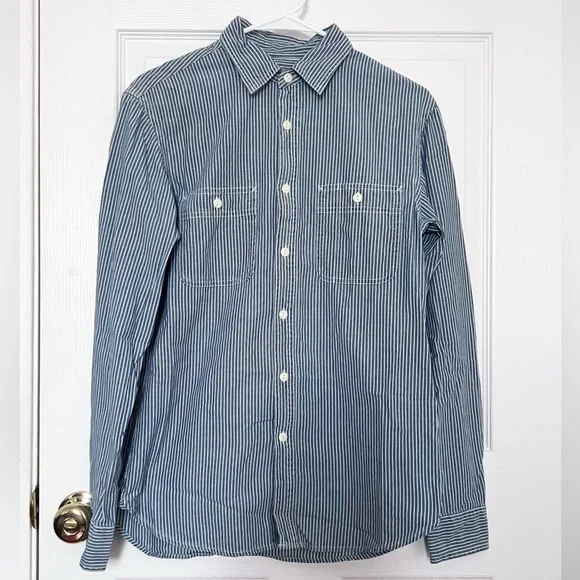 Uniqlo Shirts Nwot Uniqlo Men Hickory Stopped Denim Work